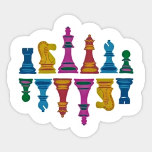 Colorful Chess Pieces Sticker